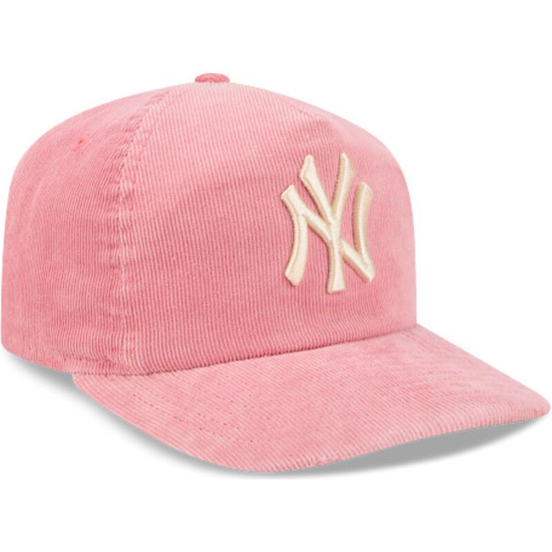 kasketter-buet-lyserod-justerbar-rem-19twenty-precurved-corduroy-pastel-fra-new-york-yankees-mlb-af-new-era
