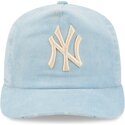 kasketter-buet-bla-justerbar-rem-19twenty-precurved-corduroy-pastel-fra-new-york-yankees-mlb-af-new-era