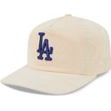 kasketter-buet-beige-justerbar-rem-19twenty-precurved-corduroy-pastel-fra-los-angeles-dodgers-mlb-af-new-era