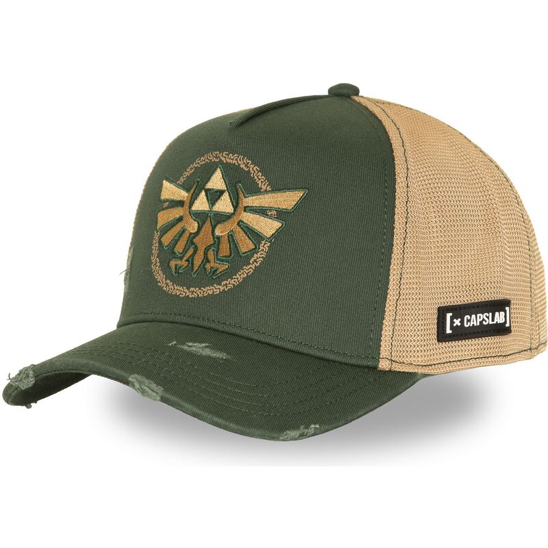 kasketter-buet-gron-snapback-clzel1-lin-triforce-the-legend-of-zelda-af-capslab