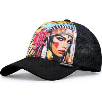 Kasketter buet sort snapback Nº235 Apache af Rock’nFreeLife