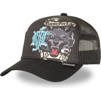 Kasketter buet sort snapback N°266 Chained Wolf af Rock’nFreeLife