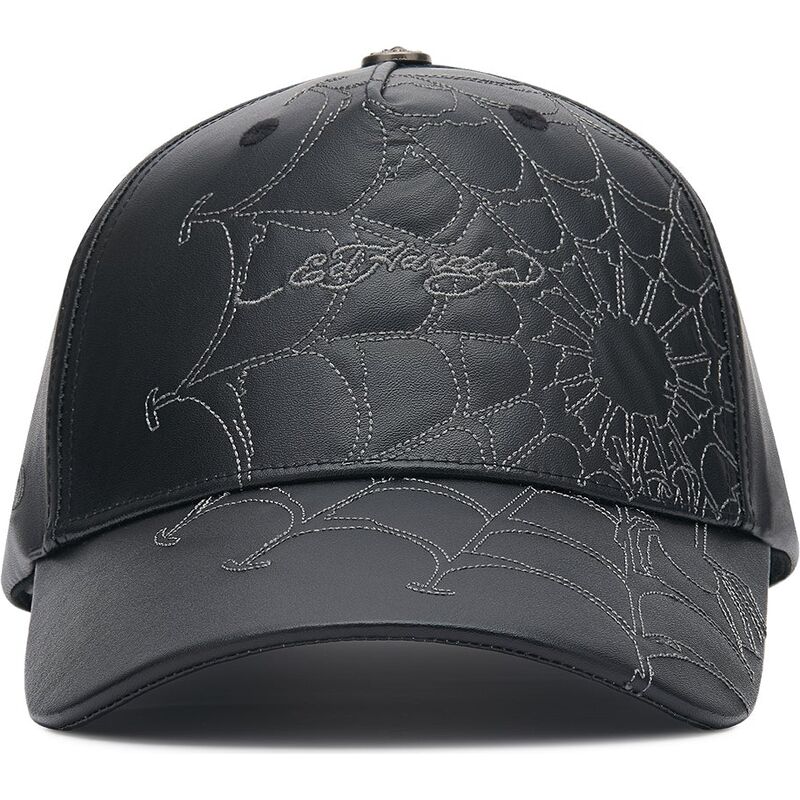 kasketter-buet-sort-justerbar-rem-spiderweb-pu-leather-af-ed-hardy
