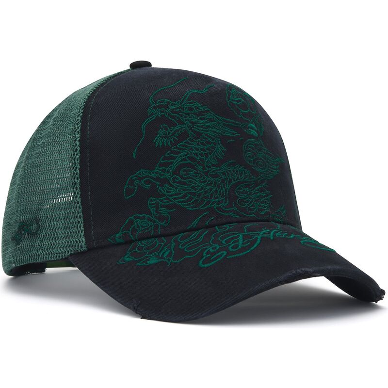 kasketter-buet-sort-snapback-outline-distressed-af-ed-hardy