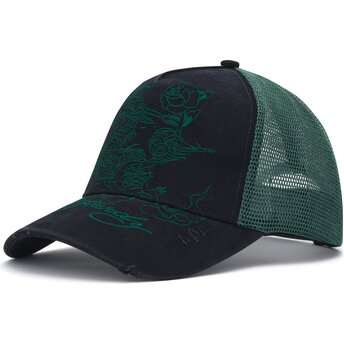 Kasketter buet sort snapback Outline Distressed af Ed Hardy