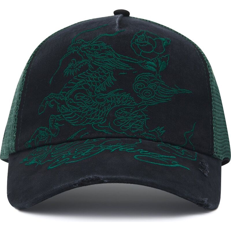 kasketter-buet-sort-snapback-outline-distressed-af-ed-hardy