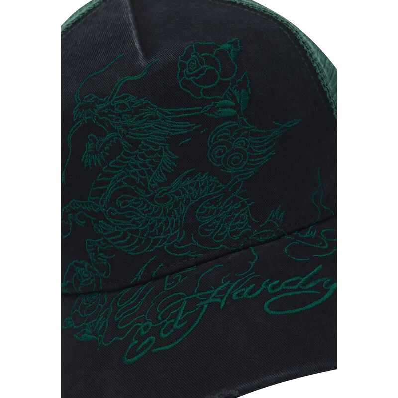 kasketter-buet-sort-snapback-outline-distressed-af-ed-hardy