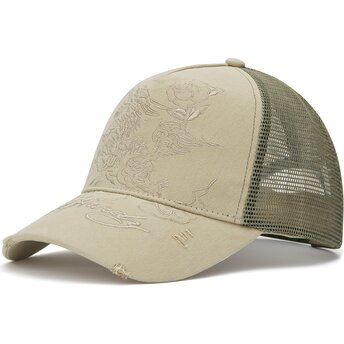 Kasketter buet khaki snapback Outline af Ed Hardy