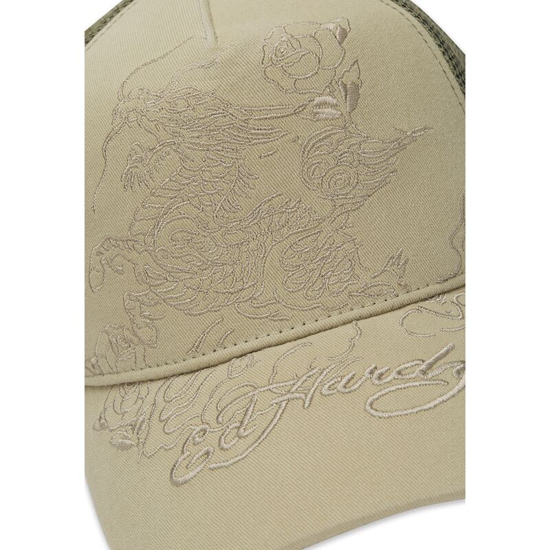 kasketter-buet-khaki-snapback-outline-af-ed-hardy