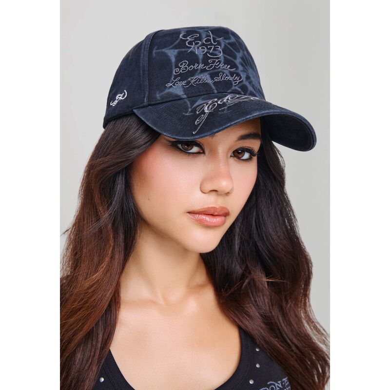 kasketter-buet-sort-snapback-spiderweb-af-ed-hardy