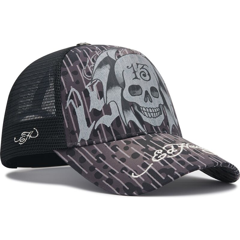 kasketter-buet-sort-snapback-13-skull-af-ed-hardy