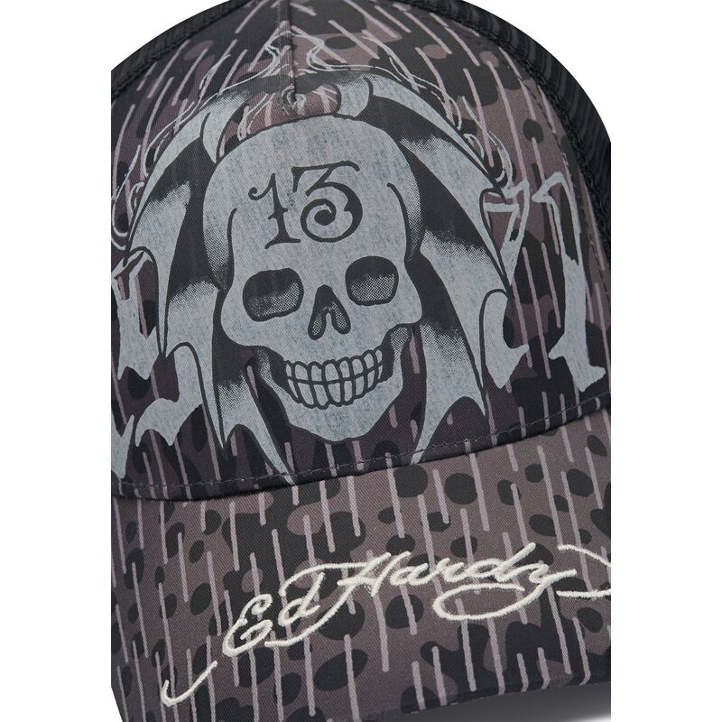 kasketter-buet-sort-snapback-13-skull-af-ed-hardy