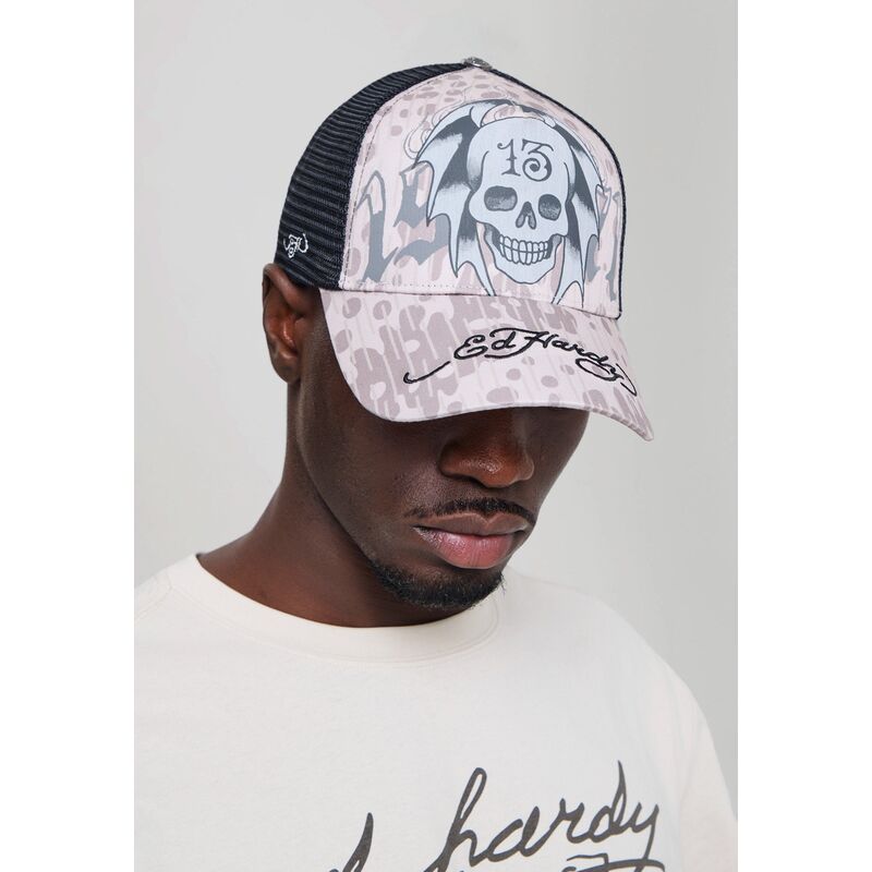kasketter-buet-gra-snapback-13-skull-af-ed-hardy