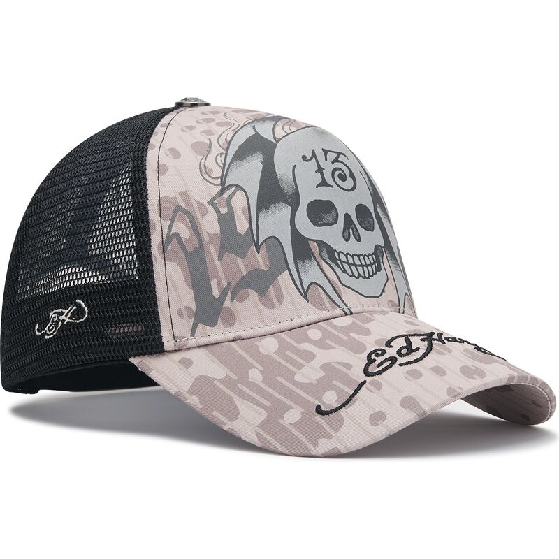 kasketter-buet-gra-snapback-13-skull-af-ed-hardy