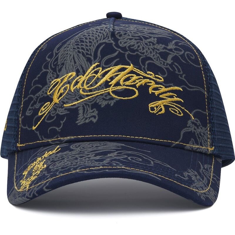 kasketter-buet-marinebla-snapback-outline-dragons-af-ed-hardy