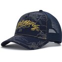 kasketter-buet-marinebla-snapback-outline-dragons-af-ed-hardy