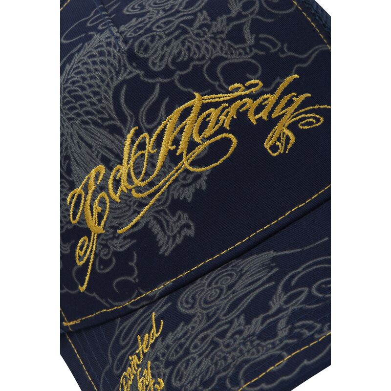kasketter-buet-marinebla-snapback-outline-dragons-af-ed-hardy