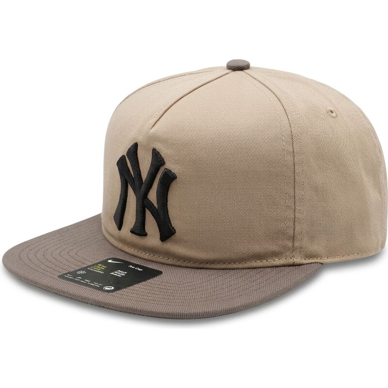 kasketter-flad-beige-justerbar-rem-pro-unstructured-5-panel-fra-new-york-yankees-mlb-af-nike