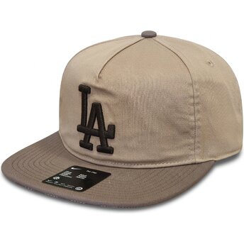 Kasketter flad beige justerbar rem Pro Unstructured 5 Panel fra Los Angeles Dodgers MLB af Nike