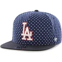 kasketter-flad-marinebla-snapback-estampado-de-cruces-fra-los-angeles-dodgers-mlb-af-47-brand