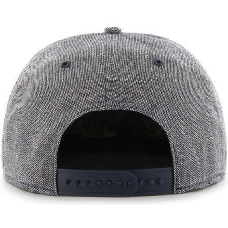 kasketter-flad-marinebla-snapback-tejido-vaquero-fra-new-york-yankees-mlb-af-47-brand