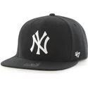 mlb-new-york-yankees-sort-flad-snapback-kasket-fra-47-brand