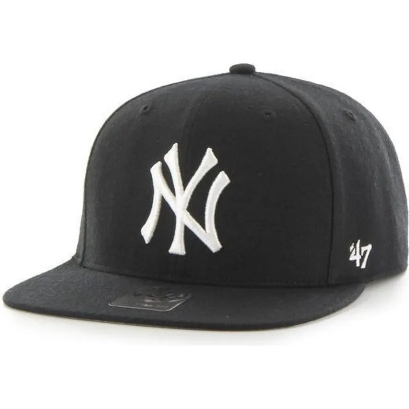 flad-sort-snapback-kasket-uden-monster-fra-mlb-new-york-yankees-af-47-brand