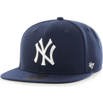 marinebla-flad-snapback-kasket-uden-monster-fra-mlb-new-york-yankees-af-47-brand