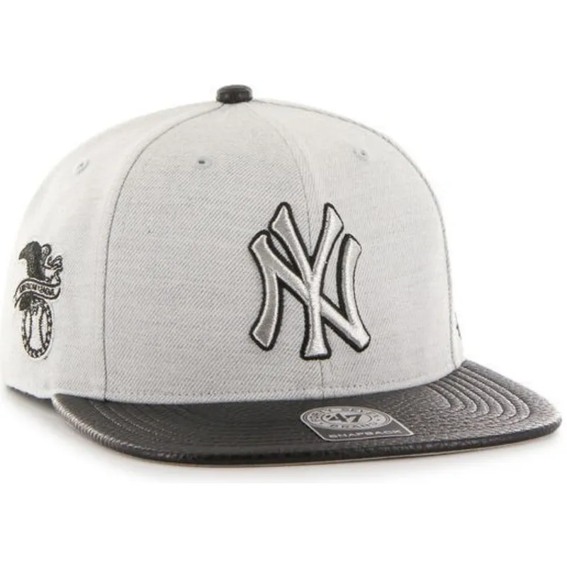 kasketter-flad-gra-snapback-lisa-lateral-fra-new-york-yankees-mlb-af-47-brand