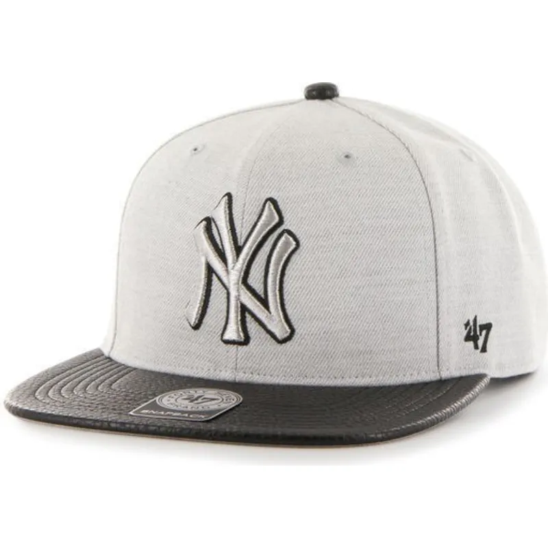 kasketter-flad-gra-snapback-lisa-lateral-fra-new-york-yankees-mlb-af-47-brand