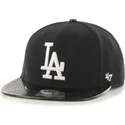 47-brand-flat-brim-shiny-visor-mlb-los-angeles-dodgers-black-snapback-cap