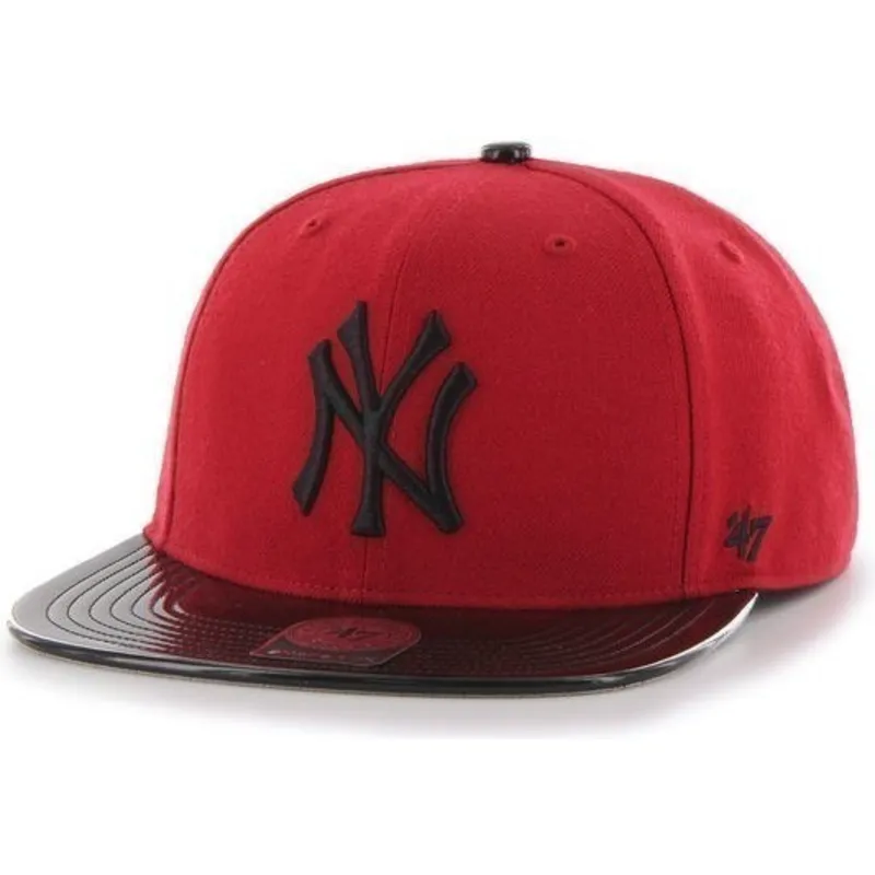 kasketter-flad-rod-snapback-brillante-fra-new-york-yankees-mlb-af-47-brand