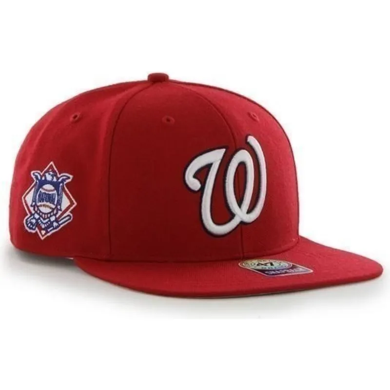 kasketter-flad-rod-snapback-lisa-lateral-fra-washington-nationals-mlb-af-47-brand