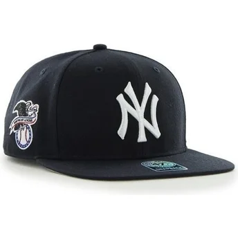 47 Mærke Fladt Bredskygget Side Logo MLB New York Yankees Glat Marineblå Snapback Kasket