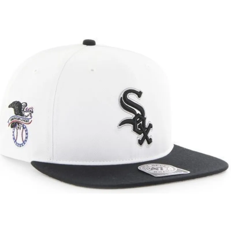 kasketter-flad-hvid-snapback-lisa-lateral-fra-chicago-white-sox-mlb-af-47-brand kasketter-flad-hvid-snapback-lisa-lateral-fra-chicago-white-sox-mlb-af-47-brand