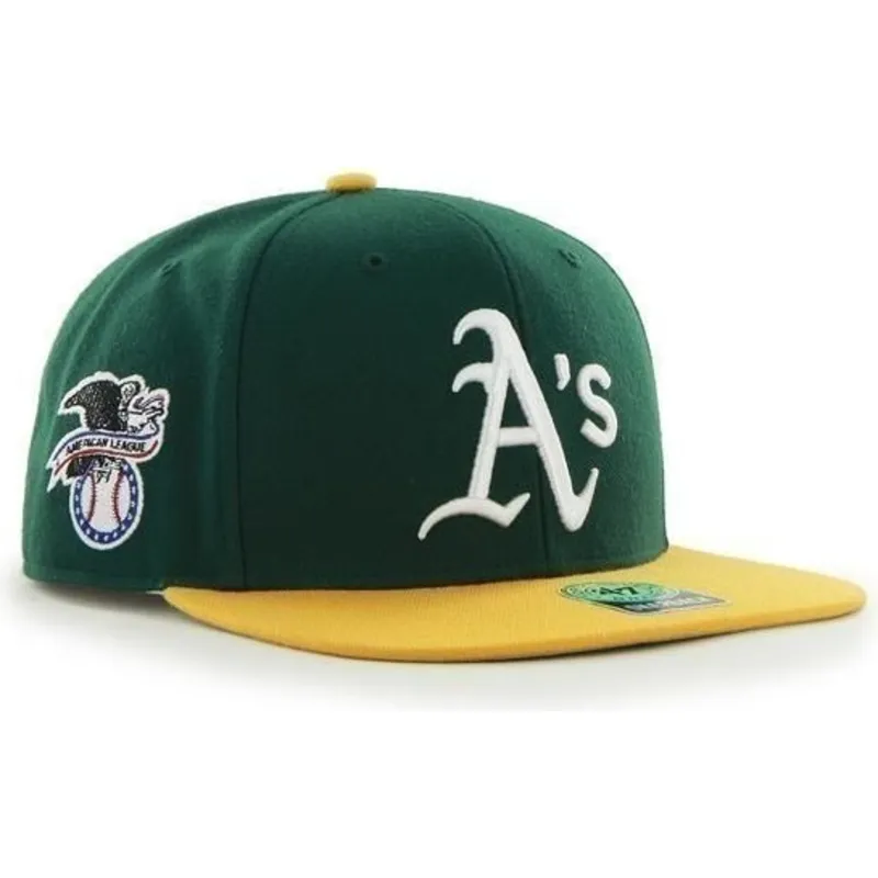 kasketter-flad-gron-snapback-lisa-lateral-fra-oakland-athletics-mlb-af-47-brand
