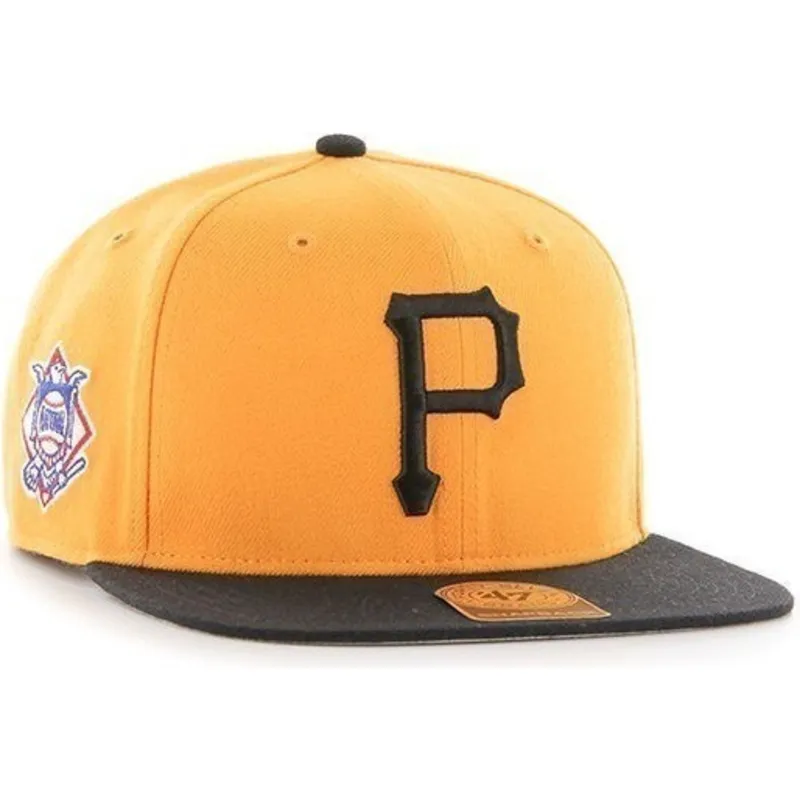 kasketter-flad-gul-snapback-lisa-leteral-fra-pittsburgh-pirates-mlb-af-47-brand