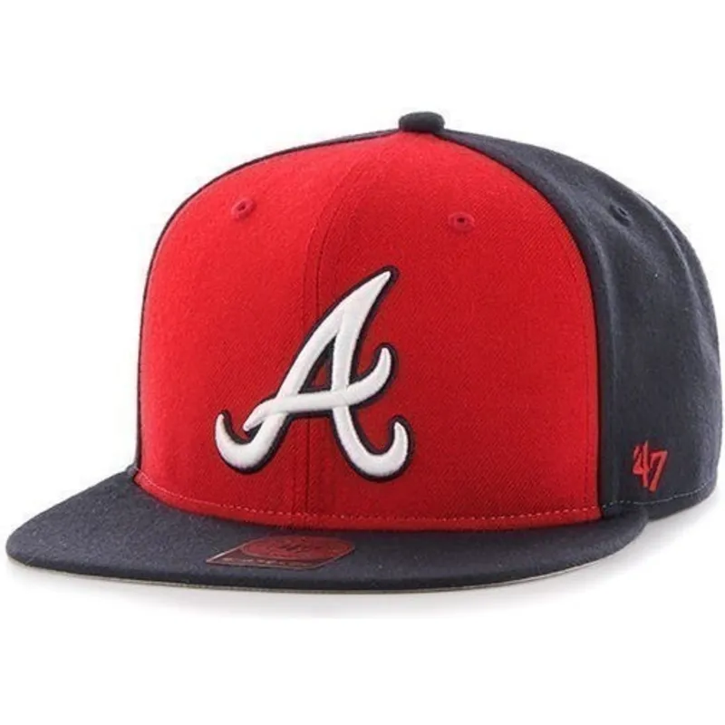 kasketter-flad-marinebla-snapback-liso-lateral-fra-atlanta-braves-mlb-af-47-brand