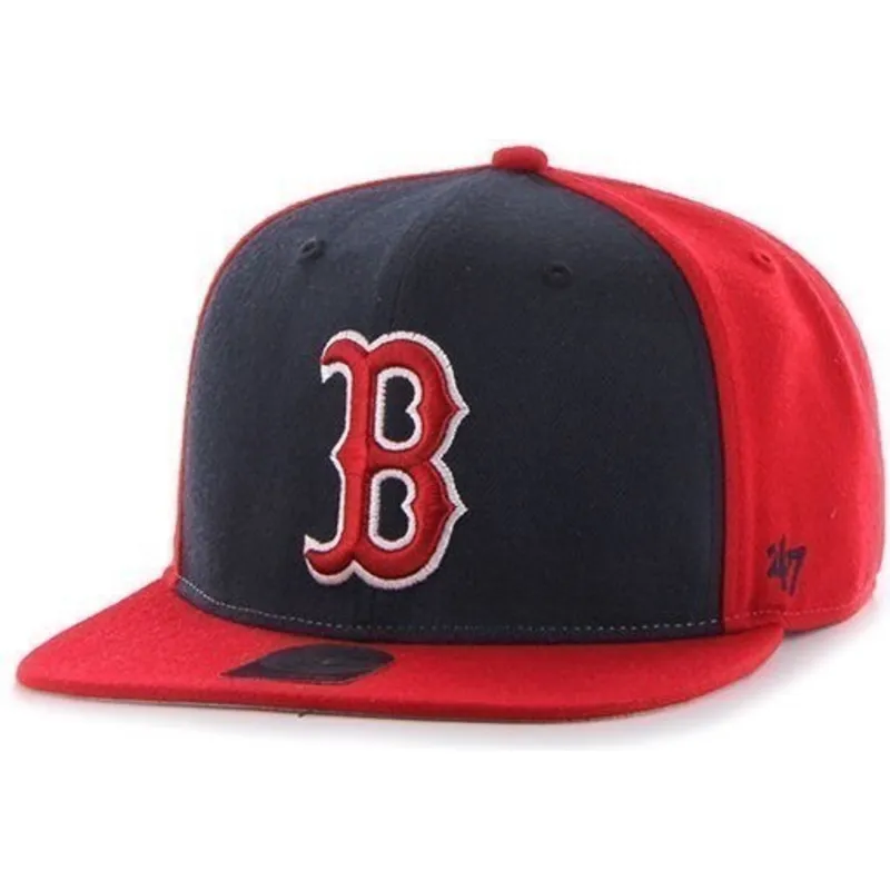 kasketter-flad-rod-snapback-lisa-lateral-fra-boston-red-sox-mlb-af-47-brand
