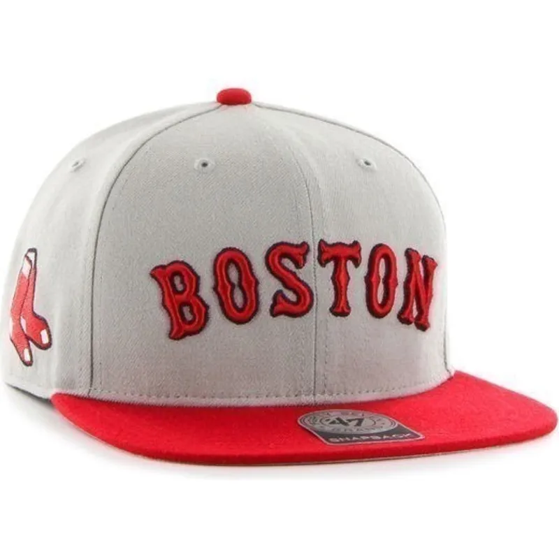 kasketter-flad-gra-snapback-lateral-fra-boston-red-sox-mlb-af-47-brand