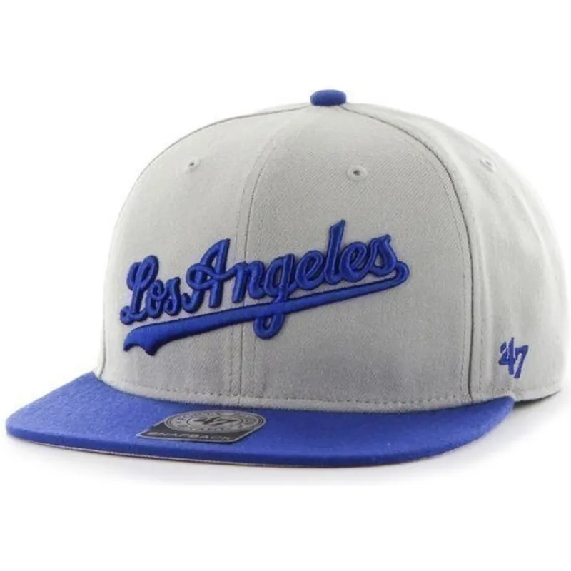 kasketter-flad-gra-snapback-lateral-fra-los-angeles-dodgers-mlb-af-47-brand