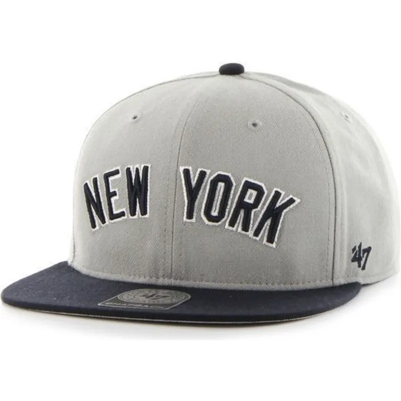 kasketter-flad-gra-snapback-lateral-fra-new-york-yankees-mlb-af-47-brand