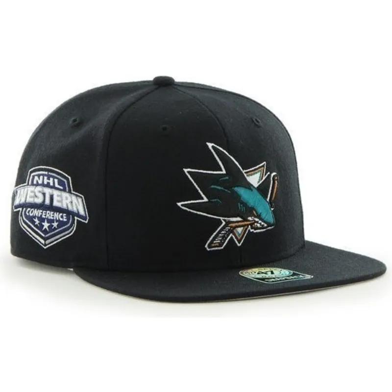 kasketter-flad-sort-snapback-fra-san-jose-sharks-nhl-af-47-brand