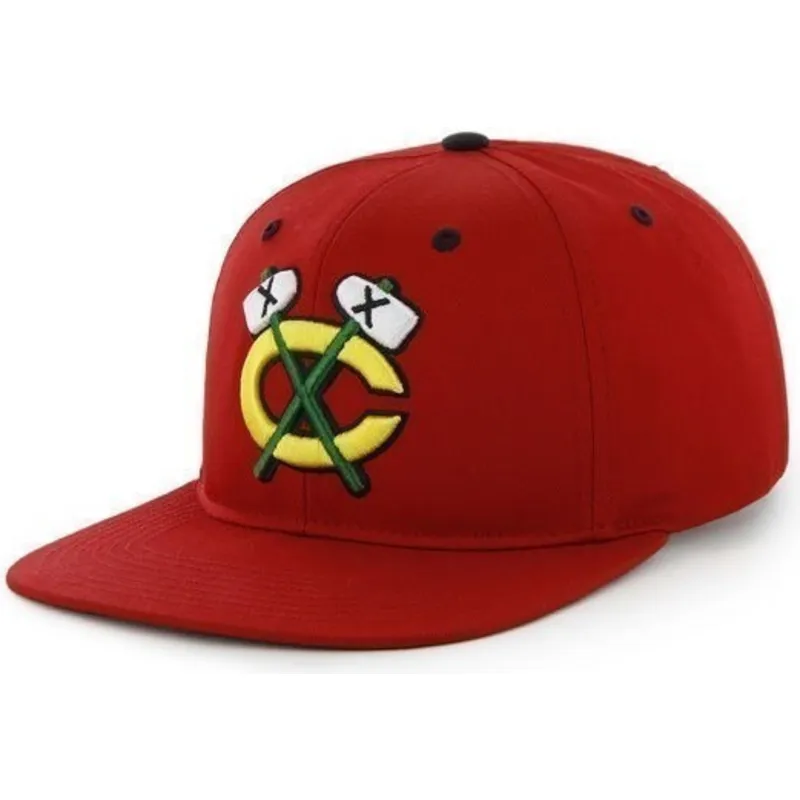 kasketter-flad-rod-snapback-lisa-fra-chicago-blackhawks-nhl-af-47-brand