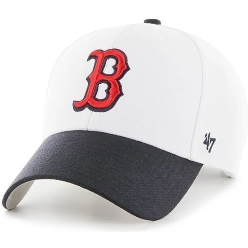 kasketter-buet-hvid-justerbar-rem-fra-boston-red-sox-mlb-af-47-brand