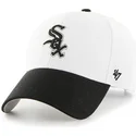 mlb-chicago-white-sox-hvid-kasket-med-buet-skygge-og-sort-skygge-fra-47-brand