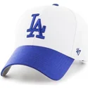 mlb-los-angeles-dodgers-hvid-kasket-med-buet-skygge-og-lysebla-skygge-fra-47-brand