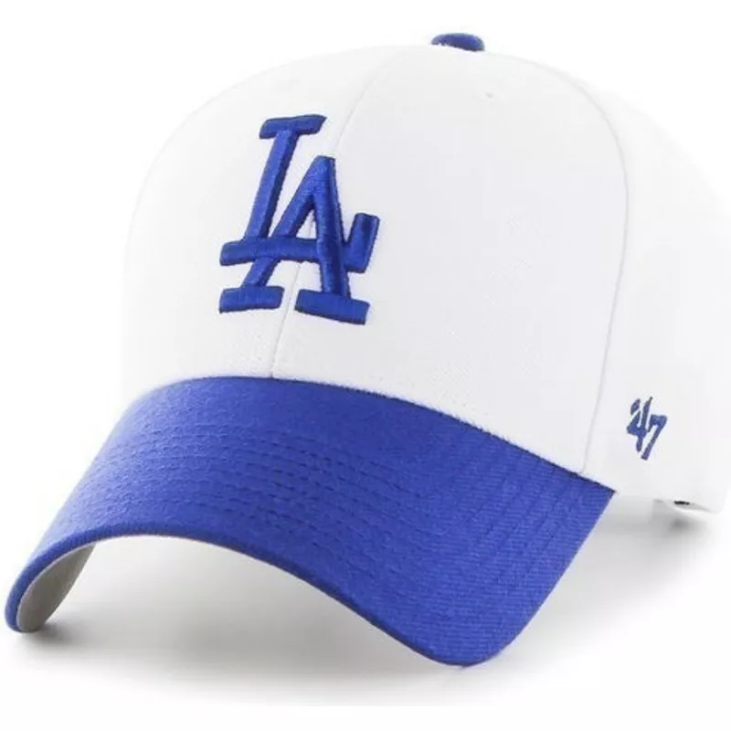 47-brand-curved-brim-mlb-los-angeles-dodgers-white-cap-with-light-blue-visor