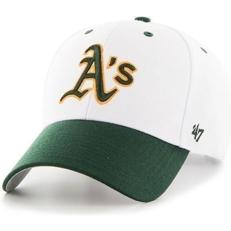 kasketter-buet-hvid-justerbar-rem-fra-oakland-athletics-mlb-af-47-brand