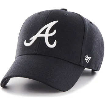 kasketter-buet-marinebla-justerbar-rem-lisa-fra-atlanta-braves-mlb-af-47-brand